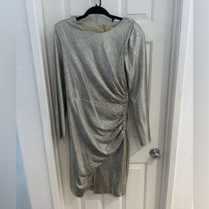 Eliza J beautiful gold metallic flattering dress